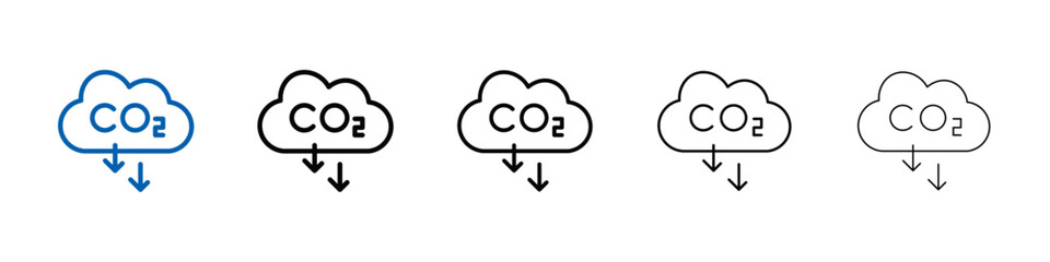 Reduce carbon dioxide co2 icon Outline vector logo for web ui