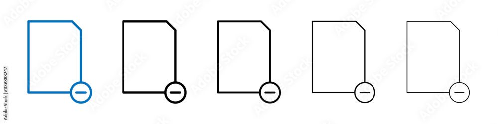 Poster Remove document icon Outline vector logo for web ui