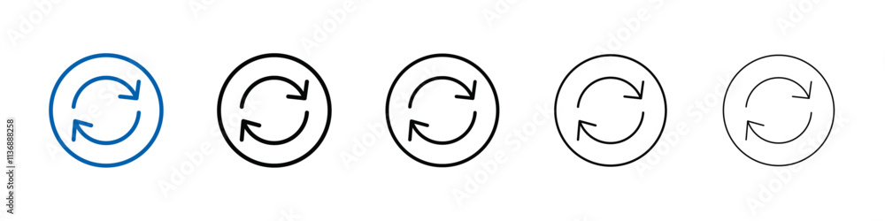 Poster Repeat reload arrow icon Outline vector logo for web ui