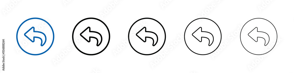 Poster Replay icon Outline vector logo for web ui