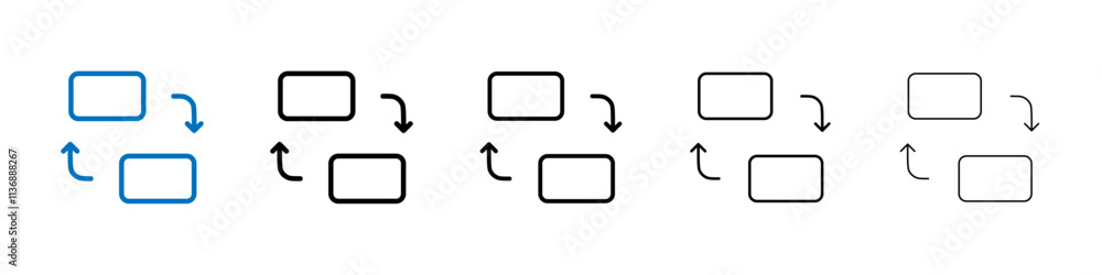Poster Replace icon Outline vector logo for web ui