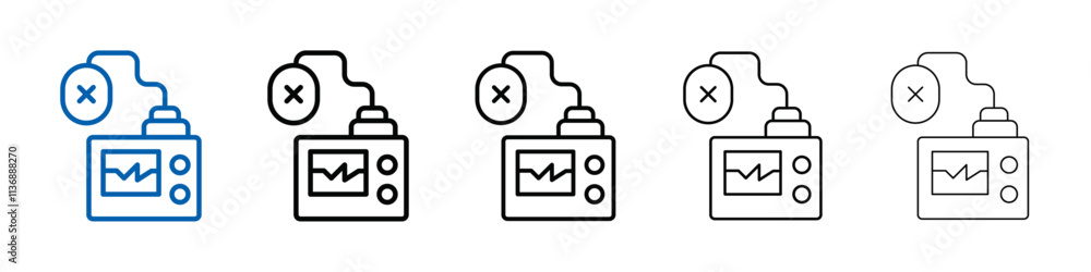 Poster Rescue defibrillator icon Outline vector logo for web ui