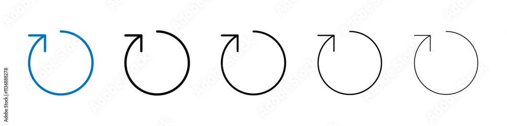 Aufkleber Reset icon Outline vector logo for web ui