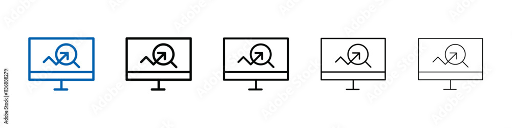 Poster researching information online icon outline vector logo for web ui