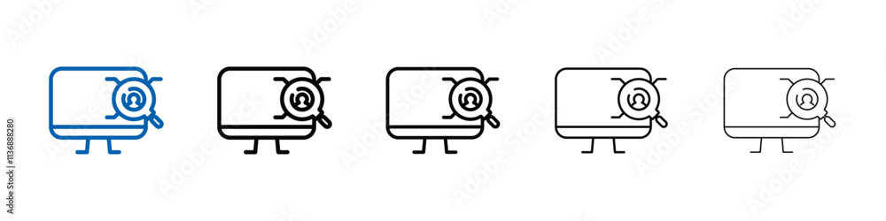 Poster researching information online icon outline vector logo for web ui