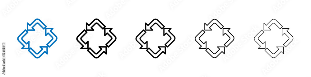 Aufkleber reuse icon outline vector logo for web ui