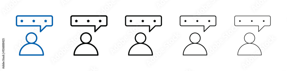 Poster review icon outline vector logo for web ui