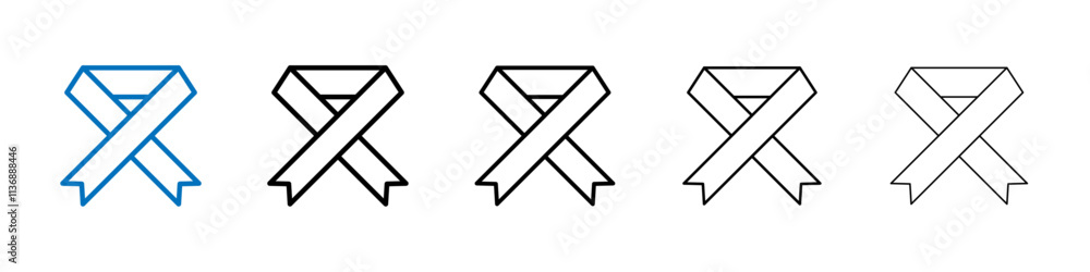 Poster ribbon icon outline vector logo for web ui