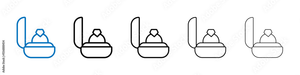 Poster Ring box icon Outline vector logo for web ui