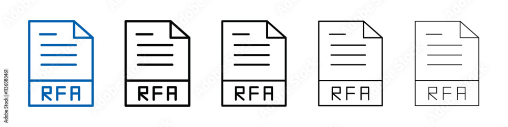 Poster RFA File icon Outline vector logo for web ui