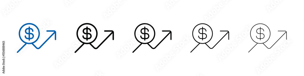 Poster rise price icon outline vector logo for web ui