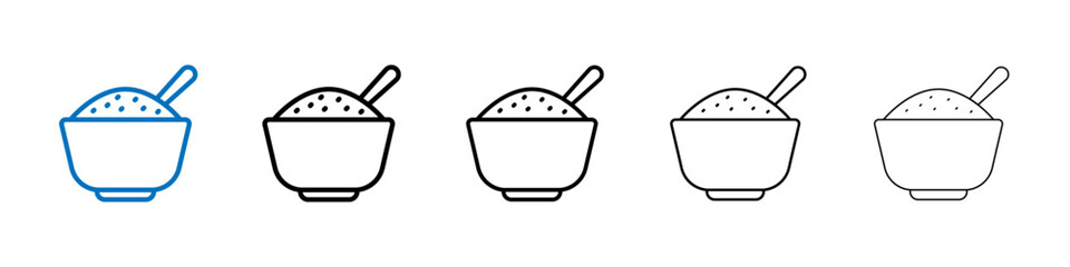 Rice bowl icon Outline vector logo for web ui