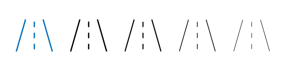 Road icon Outline vector logo for web ui