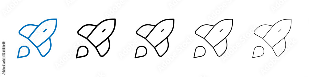 Aufkleber rocket icon outline vector logo for web ui