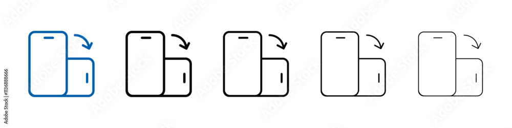 Poster rotate phone icon Outline vector logo for web ui