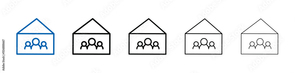 Poster roommates icon outline vector logo for web ui