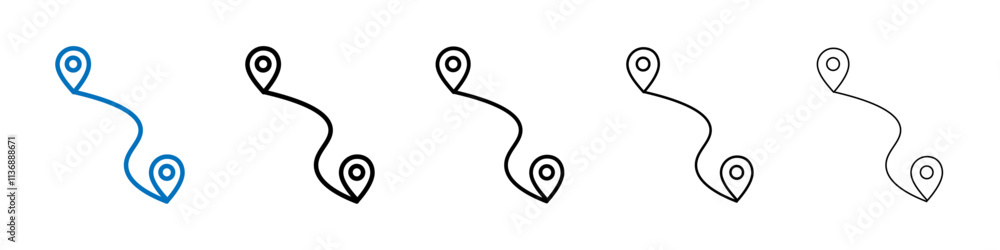 Poster route icon outline vector logo for web ui