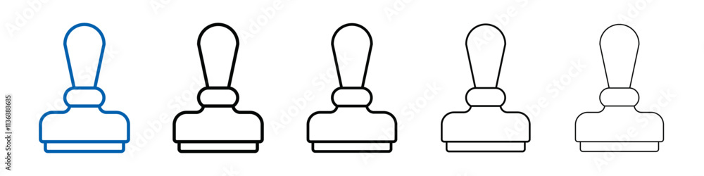 Poster rubber stamp icon outline vector logo for web ui