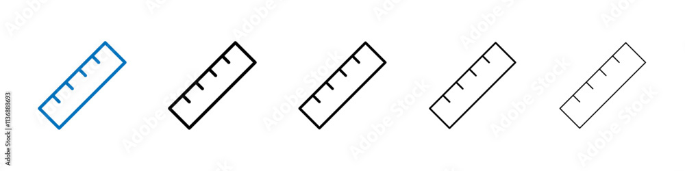 Poster ruler icon outline vector logo for web ui