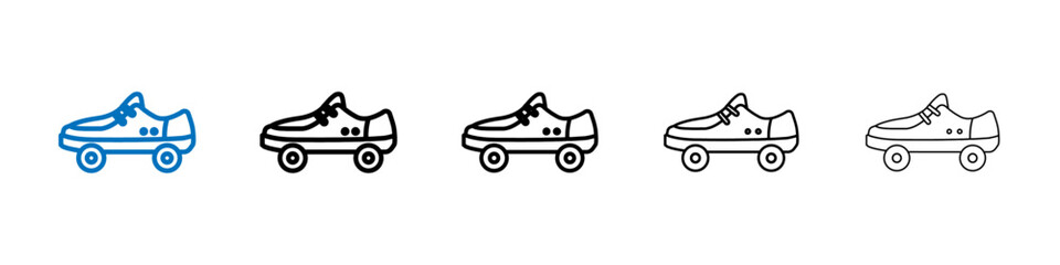 Obraz premium Roller skates icon Outline vector logo for web ui