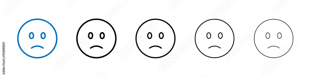 Poster sad icon outline vector logo for web ui