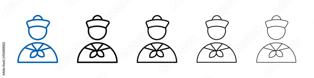Poster sailor icon outline vector logo for web ui
