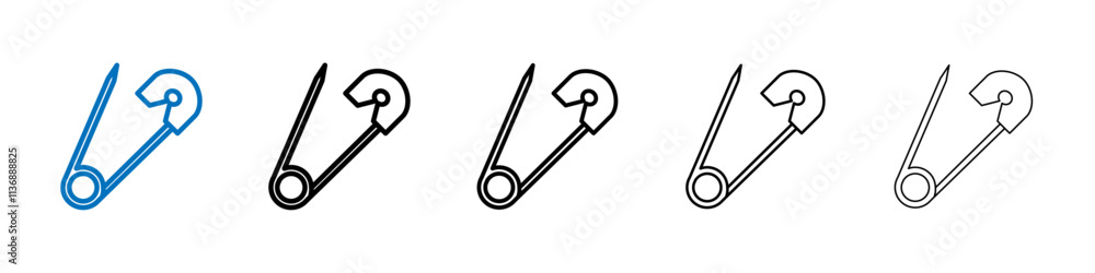 Poster safety pin icon outline vector logo for web ui
