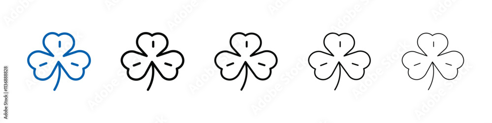 Poster saint patrick leaf clover icon outline vector logo for web ui