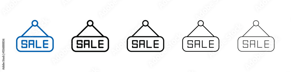 Poster sale icon outline vector logo for web ui