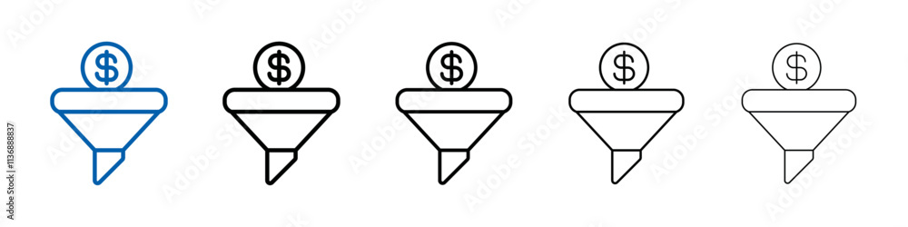 Poster Sales funnel icon Outline vector logo for web ui