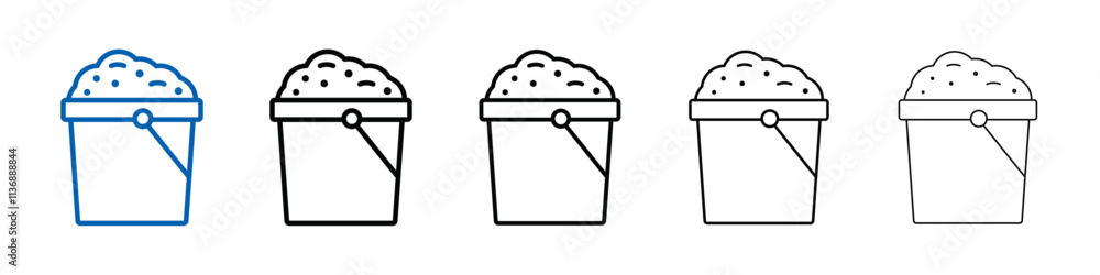 Aufkleber Sand bucket icon Outline vector logo for web ui