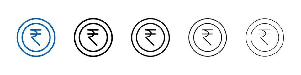 rupee currency icon Outline vector logo for web ui