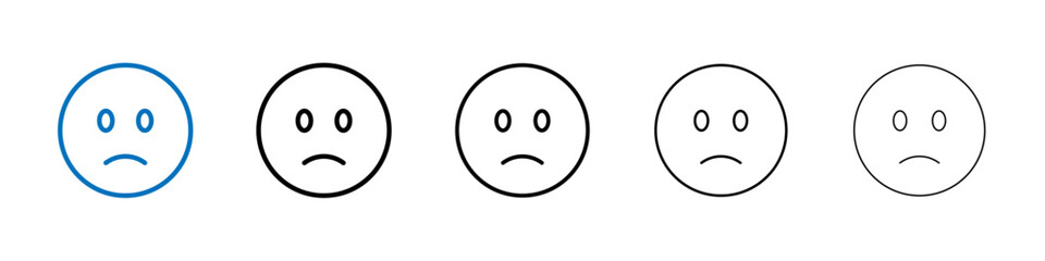 Sad icon Outline vector logo for web ui