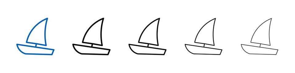 Sailboat icon Outline vector logo for web ui