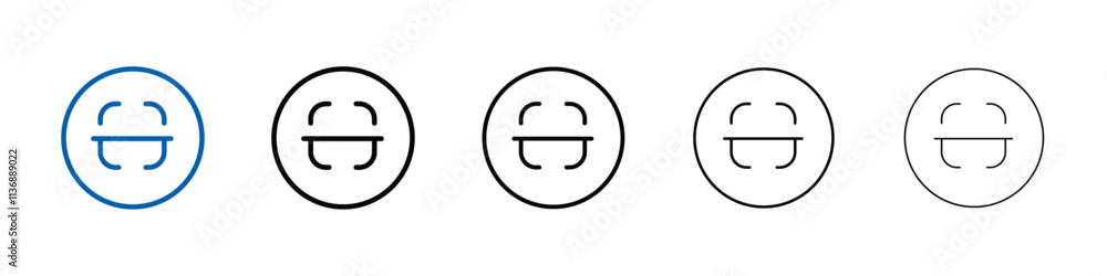 Aufkleber scan button icon Outline vector logo for web ui