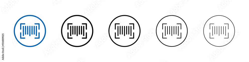Aufkleber scan barcode icon outline vector logo for web ui