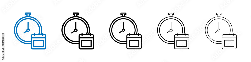 Poster schedule icon outline vector logo for web ui