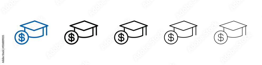Poster scholarship icon outline vector logo for web ui