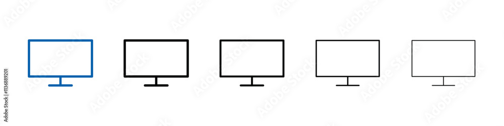 Poster screen icon outline vector logo for web ui