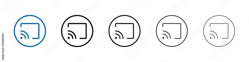 Poster Screen cast icon Outline vector logo for web ui