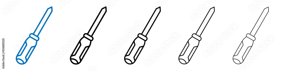 Poster Screwdriver icon Outline vector logo for web ui