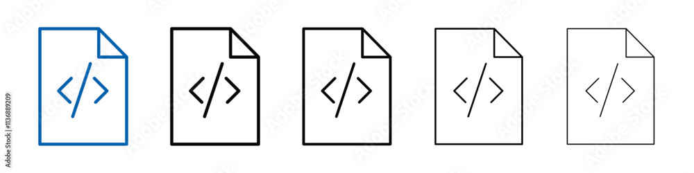 Aufkleber script icon outline vector logo for web ui