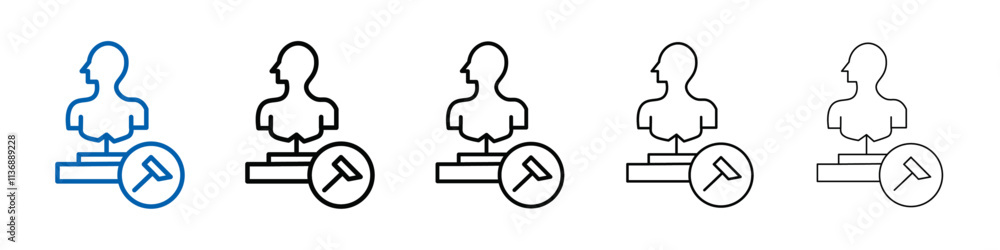 Poster sculptor icon outline vector logo for web ui