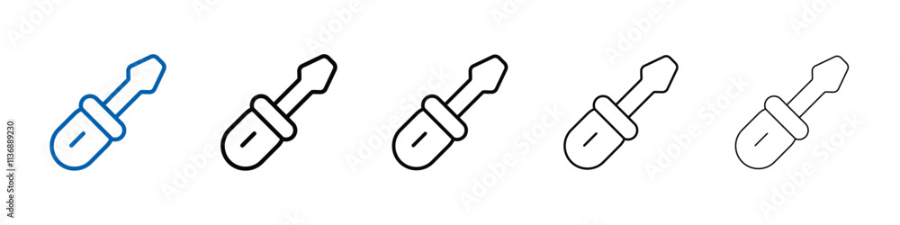 Aufkleber screwdriver icon outline vector logo for web ui