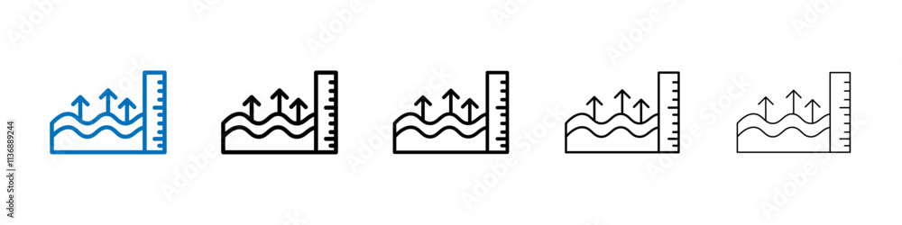Poster sea level icon Outline vector logo for web ui