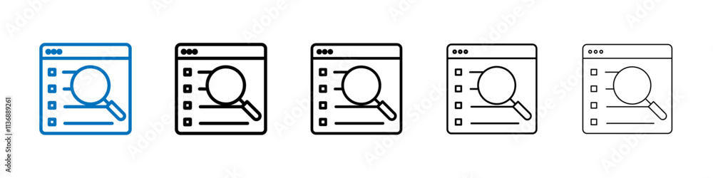 Poster search online icon outline vector logo for web ui