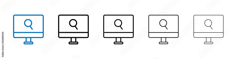 Poster search online icon outline vector logo for web ui