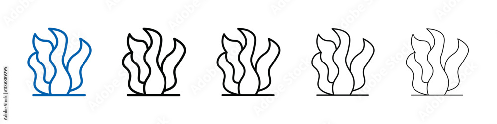 Poster seaweed icon outline vector logo for web ui