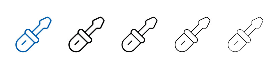 Screwdriver icon Outline vector logo for web ui