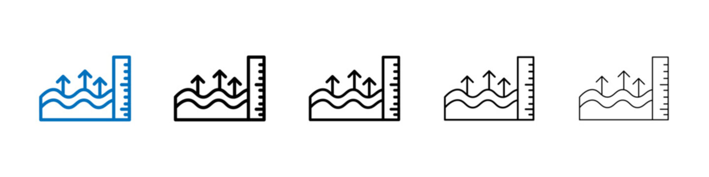 sea level icon Outline vector logo for web ui